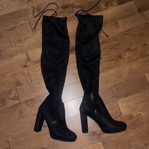 COPY - New Forever21 7 1/2 black long boots never worn tag still on it.